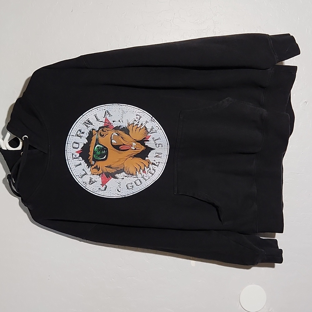 Vintage CH California Golden State 420 Bear Faded Black Hoodie